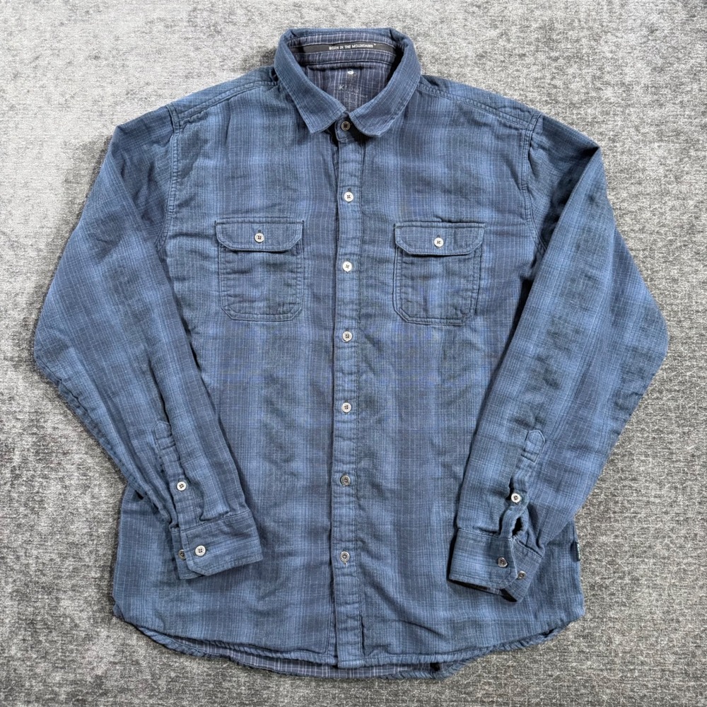 Kuhl Mens Blue Plaid Long Sleeve Button Down Shirt Style 7204 Size Medium